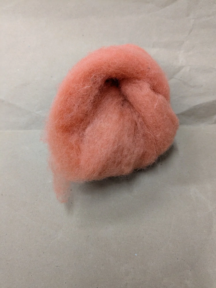Mykaná vlna merino lososová