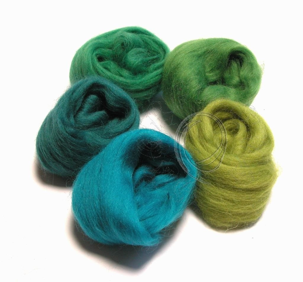 MERINO jemné DUHOVÁ SADA zelená 5x10g