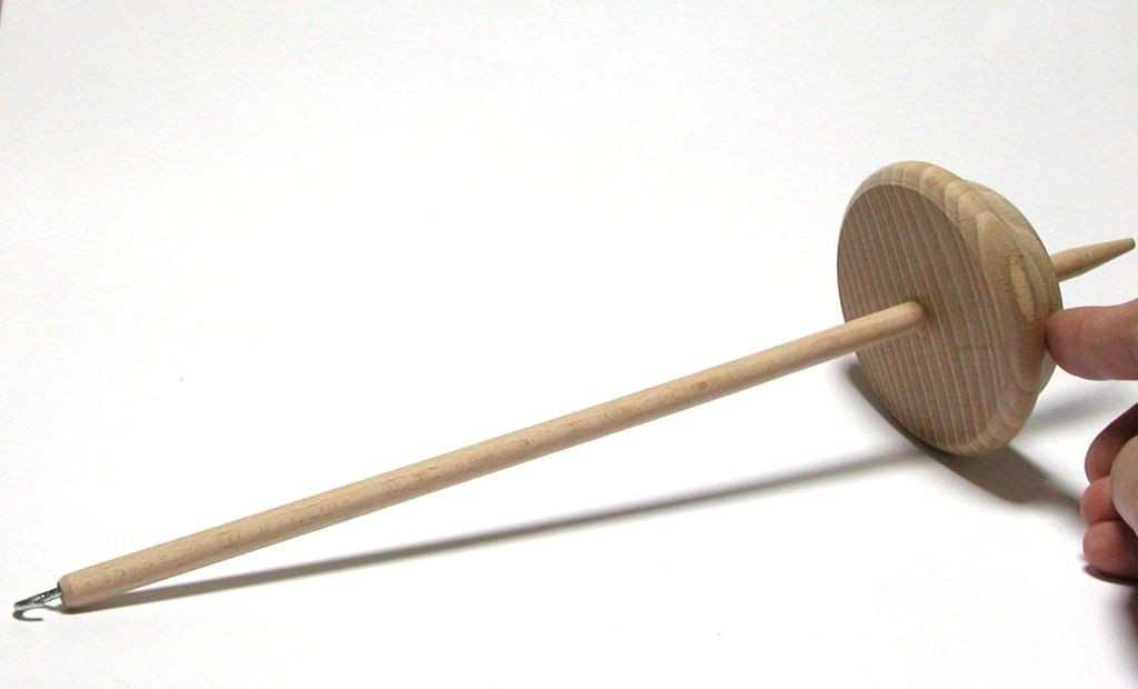 Dřevěné vřetánko na ruční předení - těžistě dole