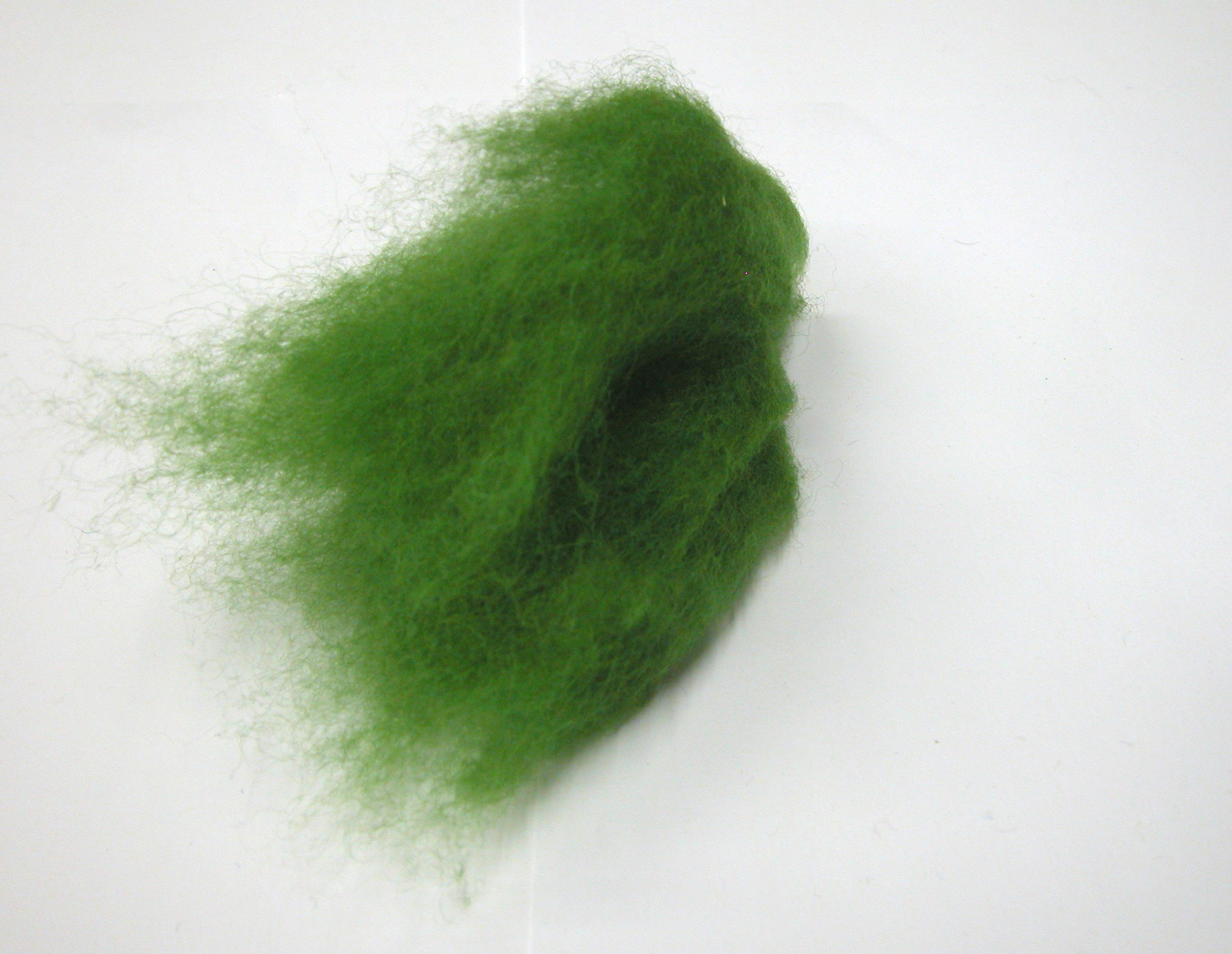 Mykaná vlna merino zelená listová pastel