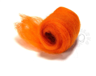 česaná vlna SH na plstění a předení oranžová 1 jasná