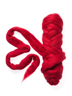 Merino ultra jemné 18 mic  NUNO červená sytá střední II.  č.136-  20g