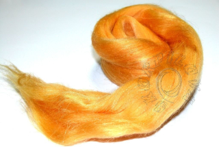 Hedvábný česanec 30% hedvábí/70% merino-žlutý 10g