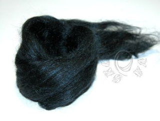 Hedvábný česanec 30% hedvábí/70% merino - černý 10g