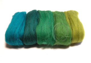 MERINO jemné DUHOVÁ SADA zelená 5x10g