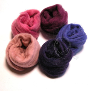 MERINO jemné DUHOVÁ SADA fialovorůžová 5x10g