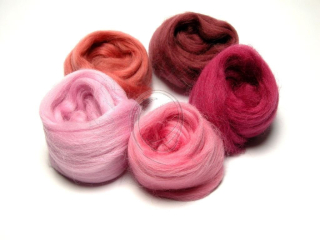 MERINO jemné - DUHOVÁ SADA růžová 5x10g