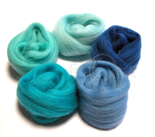 MERINO jemné DUHOVÁ SADA modrotyrkysová 5x10g