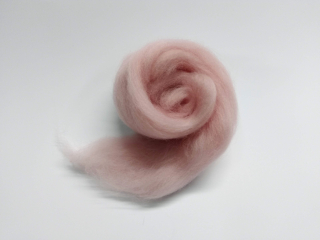 česaná vlna růžová na plstění 25g - tělová, skyny , puppy